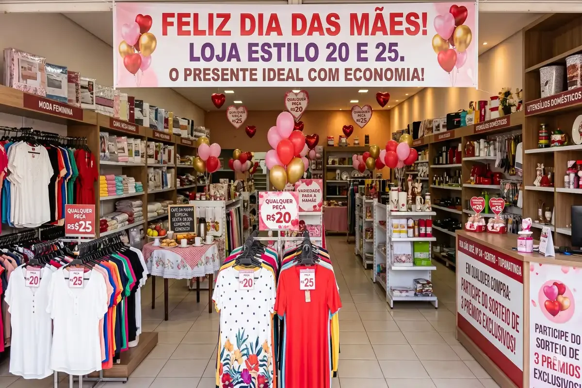 Loja Estilo 20 e 25 Celebra Dia das Mães com Café da Manhã e Sorteio de Prêmios em Tupanatinga